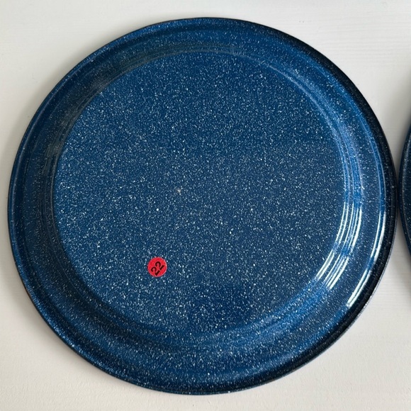 Bundle Blue Speckled Enamelware Dinner Plates (2) and A Soup Bowl Cinso & Tres - Picture 10 of 10